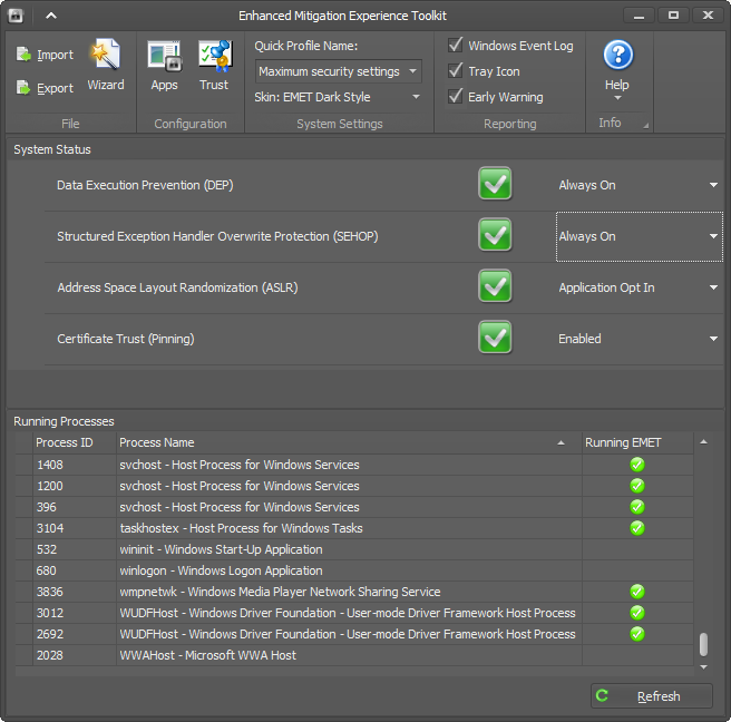 Настройка SEHOP в EMET 4.0 в Windows Server 2012 R2